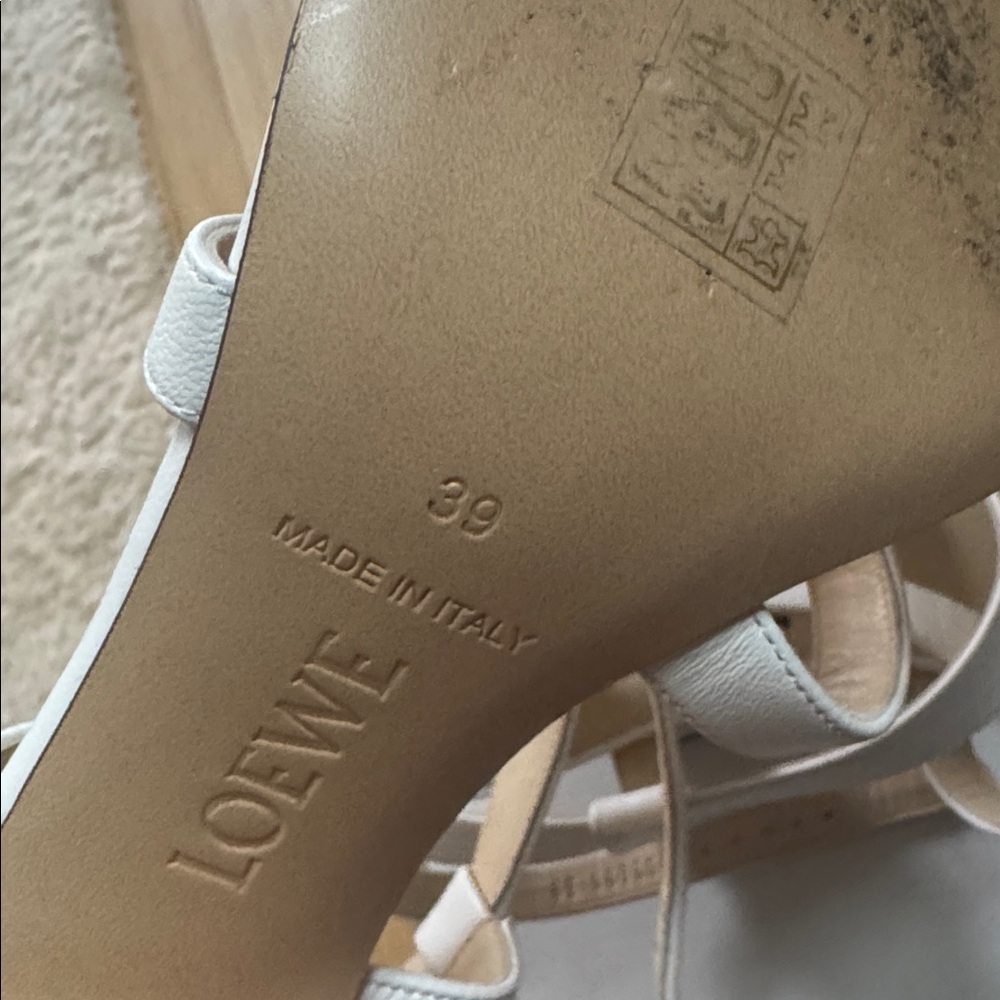 Loewe White Crystal Embellished Sandals - Picture 9 of 11